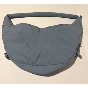 Street Level Isla Puffy Bag With Interlaced Side Panels Large Bag Zipper Blue